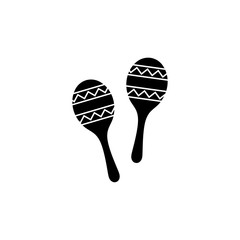 Maracas icon, logo isolated on white