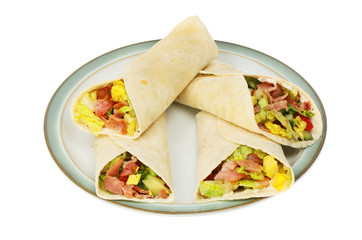 Wraps on a plate