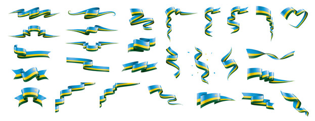 Rwanda flag, vector illustration on a white background