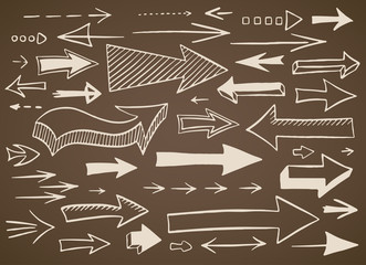 Vector arrows hand drawn set