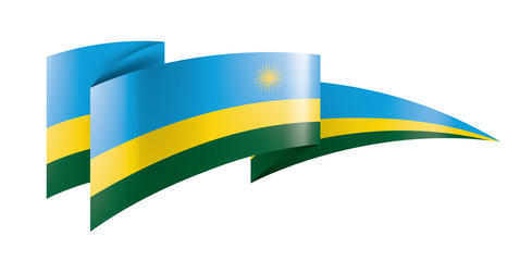 Rwanda flag, vector illustration on a white background