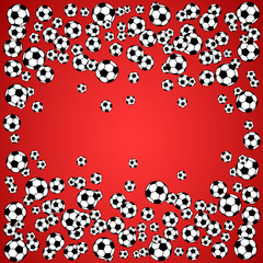 Fototapeta na wymiar Football, soccer balls background illustration
