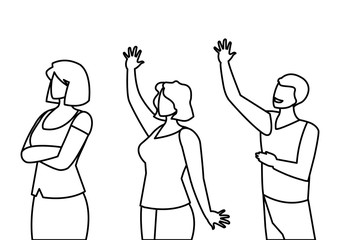 business people teamwork characters