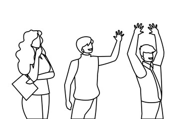 business people teamwork characters