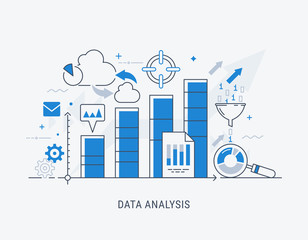 Data analysis vector illustration
