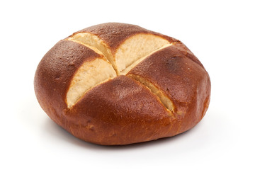 Traditional German laugenbrot. Bavarian homemade bretzel rolls lye bread, close-up, isolated on...