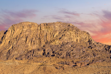 Amazing Sunrise at Sinai Mountain, Beautiful dawn in Egypt, Beautiful view from the mountain	