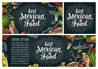Best mexican food handwriting lettering and vintage engraving