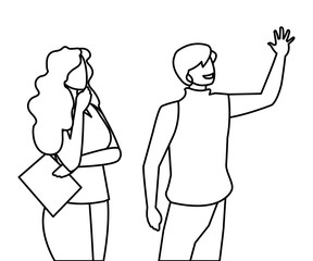 business couple avatars characters