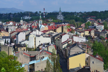Widok Cieszyna z lotu ptaka/Aerial view of Cieszyn town, Silesia, Poland