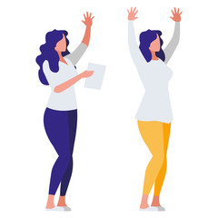 elegant businesswomen avatars characters