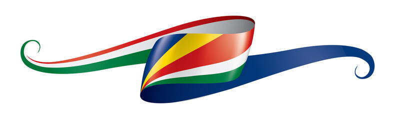 Seychelles flag, vector illustration on a white background