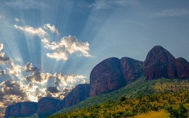 Sunset over the mountains, Limpopo, South Africa.