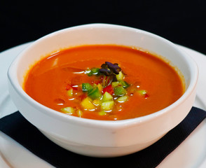 tomato gazpacho, one of the traditional cold soup in spain