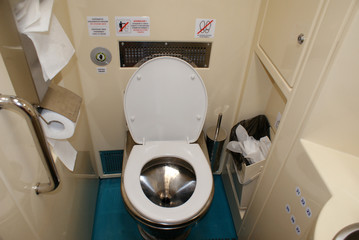 Toilet in the train wagon.