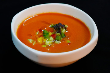 tomato gazpacho, one of the traditional cold soup in Spain