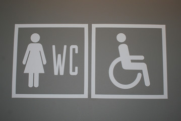 Signs and pointers toilet.