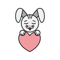 Silhouette of the rabbit heart