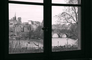 View of Paris through a window
