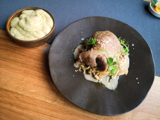 boiled pork knuckle on a plate