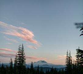 sunset view of Mt Rainier in Washington State