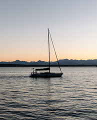 sailboat on the puget sound near seattle washington