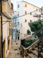 Empty street in LIsbon Portugal