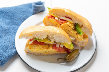 Mexican egg sandwich 