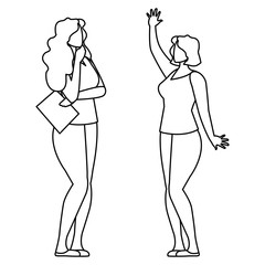 elegant businesswomen avatars characters