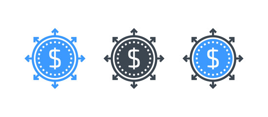 Fototapeta na wymiar Investment glyph icon - Three variation illustration