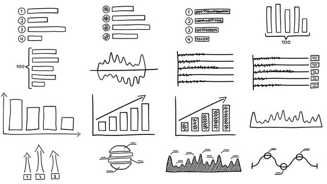 Black drawn infographics
