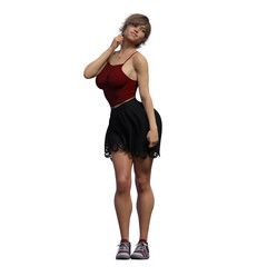 Fototapeta premium Hippie Woman on white background