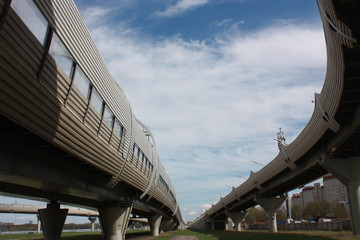 View of the highway on the racks of St. Petersburg  