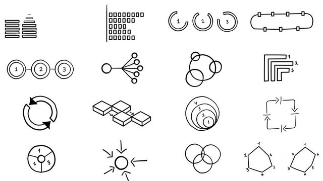 Hand-drawn infographics on alpha channel