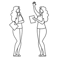 elegant businesswomen avatars characters