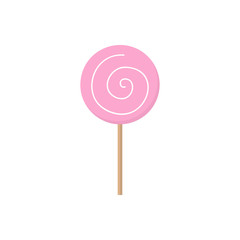 Cute hand drawn candy lollipop, vector graphic illustration icon. Isolated. 