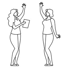 elegant businesswomen avatars characters