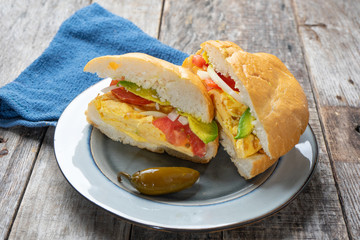 Mexican egg sandwich 