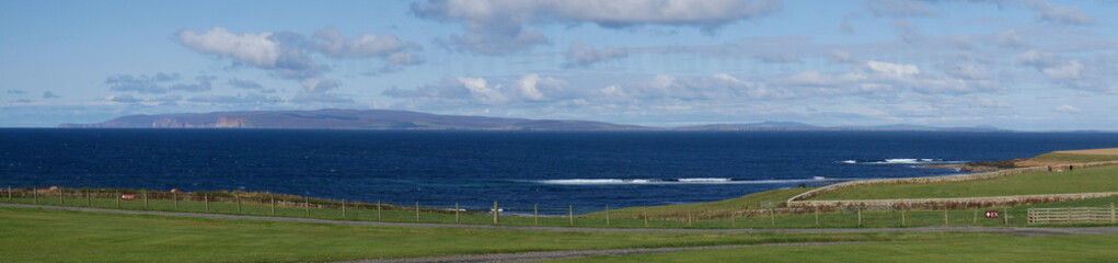 A view across from Mey in Caithness across the Pentland Firth to the island of Hoy, part of the...