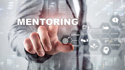 Business Mentoring. Personal Coaching. Training personal development concept. Mixed media.