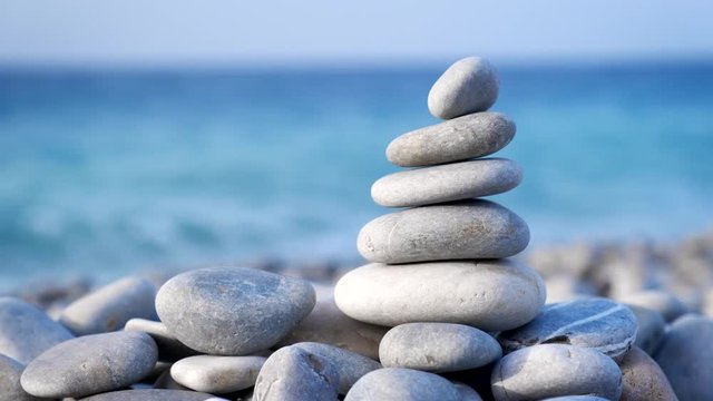 Zen balanced stones stack