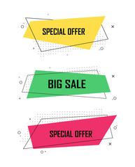 Set of sale banner template design, super Sale and special offer. Abstract background color art illustration. Contrast colors. Vector gradient elements for logo, banner, post. Vector illustration