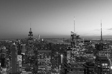 Night Aerial View of Manhattan