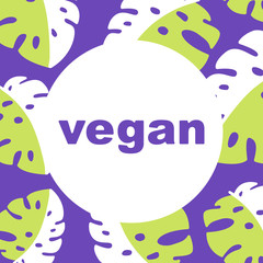 Vector round eco, bio logo or sign. Raw, healthy food badge, tag for cafe, restaurants, packaging. Hand drawn lettering Vegan. Organic design template. Flat icon logo illustration