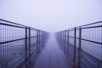 Fog on a bridge