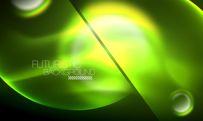 Vector glowing neon circles abstract background
