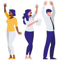 Fototapeta premium business interracial people teamwork characters