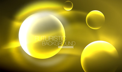 Vector glowing neon circles abstract background