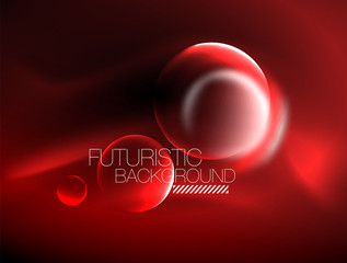 Blurred neon glowing round shapes, abstract circles and lights