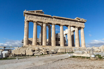 Obraz premium Ancient Building of The Parthenon in the Acropolis of Athens, Attica, Greece